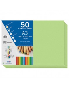 Dohe Cartulinas A3 - 50 Hojas - Ideal para Manualidades y Proyectos Escolares