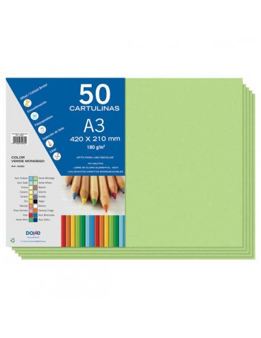 Dohe Cartulinas A3 - 50 Hojas - Ideal para Manualidades y Proyectos Escolares