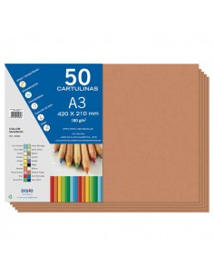 Dohe Cartulinas A3 - 50 Hojas - Gramaje de 180g - Ideal para Manualidades y Proyectos Escolares