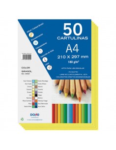 Dohe Cartulinas de Colores de 180 G M2 - Tamaño A4 - PH Neutro - Libres de Cloro Elemental - Colorantes Biodegradables