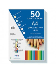 Dohe Cartulinas de Colores de 180 G M2 - Tamaño A4 - PH Neutro - Libres de Cloro Elemental - Colorantes Biodegradables