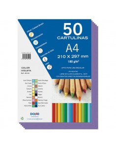 Dohe Cartulinas de Colores de 180 G M2 - Tamaño A4 - PH Neutro - Libres de Cloro Elemental - Colorantes Biodegradables