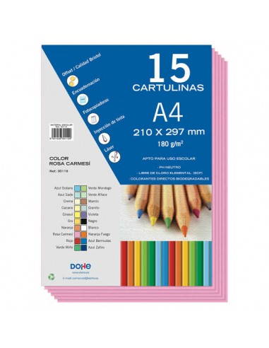Dohe Cartulinas A4 - 15 Hojas - Ideal para Manualidades y Proyectos Escolares