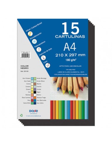 Dohe Cartulinas A4 - 15 Hojas - Ideal para Manualidades y Proyectos Escolares