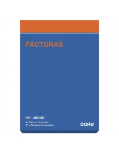 Dohe Talonario Facturas - 100 Hojas - Papel Autocopiativo - Tamaño A4