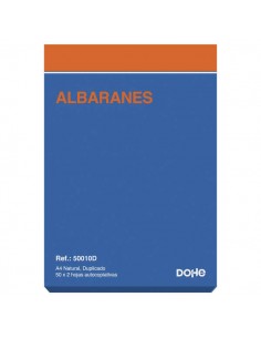 Dohe Talonario Albaranes - 100 Hojas - Papel Autocopiativo - Tamaño A4