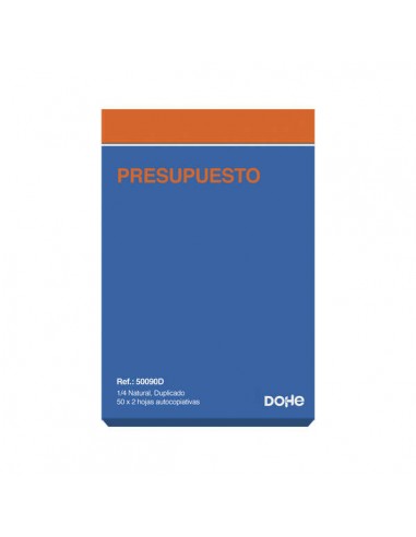 Dohe Talonarios Preimpresos a Dos Tintas en Papel Autocopiativo - 100 Hojas - Cuarto Natural - Duplicado