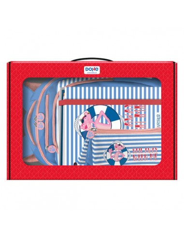 Dohe Pack Mochila-Carpeta y Portatodo Pink Panther - Maletin Regalo 365x515x105mm - Carpeta A4 Recambio-Mochila 3