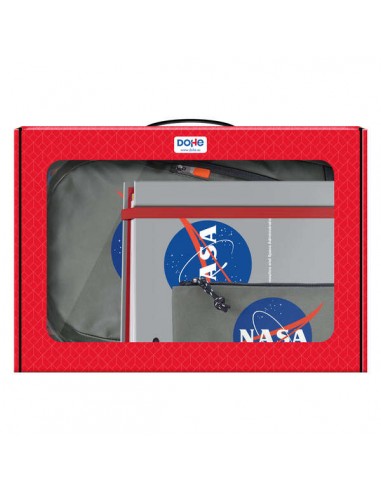 Dohe Pack Mochila-Carpeta y Portatodo Nasa grey - Maletin Regalo 365x515x105mm - Carpeta A4 Recambio-Mochila 3