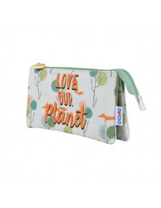 Dohe Portatodo Triple Compartimento - Fabricado en Poliester Flexible y Resistente - Cierre Doble de Cremalleras - Ideal para