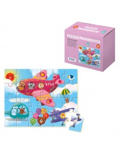 Dohe Puzzle Educativo Infantil - 24 Piezas - Doble Capa de Carton y Contrachapado - Estimula la Imaginacion y el Razonamiento