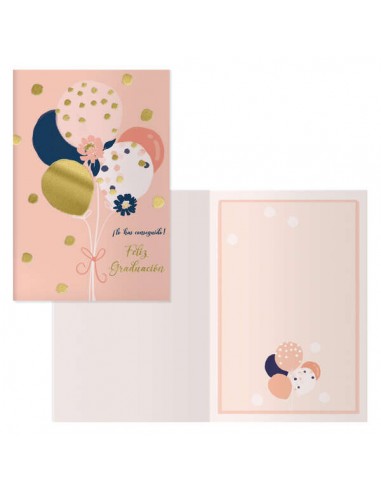 Dohe Tarjeta de Felicitacion de graduacion 11.5x17cm - Impresion a Todo Color - Estampaciones con Pelicula de Color -