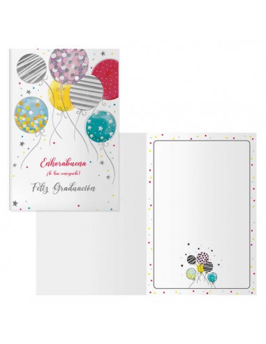 Dohe Tarjeta de Felicitacion de graduacion - 11.5x17cm - Impresion a Todo Color - Estampaciones con Pelicula de Color -