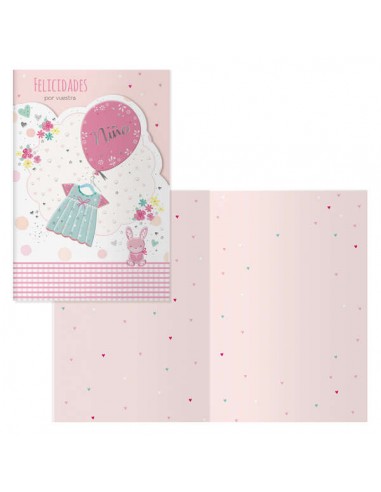 Dohe Tarjeta de Felicitacion para Nacimientos - 11.5x17cm - Impresas a Todo Color - Estampaciones con Pelicula de Color -
