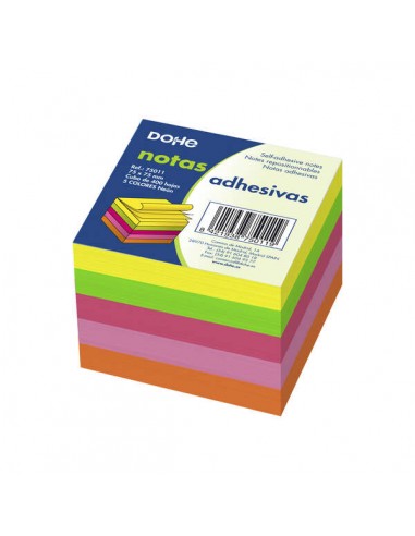 Dohe Cubos de Notas Reposicionables - 75mmx75mm - Cubo de 400 Hojas - Papel de 75gr - Ideales para Oficina y Escuela