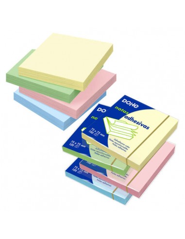 Dohe Bloc de Notas Reposicionables - 75 G M - Paquete de 12 Blocs de 100 Notas - Colores Surtidos
