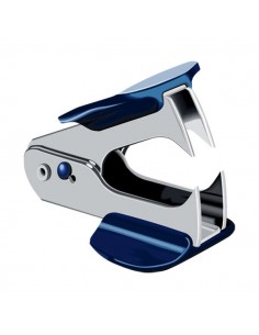 Dohe Quitagrapas Tipo Pinza - Cuerpo Metalico - Empuñadura de Plastico - Cierre de Seguridad - Color Azul