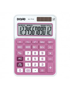 Dohe Calculadora Electronica de 12 Digitos - Alimentacion Solar y a Pilas - 4 Teclas de Memoria - Apagado Automatico - Teclas
