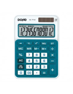Dohe Calculadora Electronica de 12 Digitos - Alimentacion Solar y a Pilas - 4 Teclas de Memoria - Apagado Automatico - Teclas
