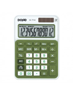 Dohe Calculadora Electronica de 12 Digitos - Alimentacion Solar y a Pilas - 4 Teclas de Memoria - Apagado Automatico - Teclas