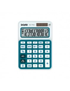 Dohe Calculadora Electronica de 12 Digitos - Alimentacion Solar y a Pilas - 4 Teclas de Memoria - Apagado Automatico - Teclas