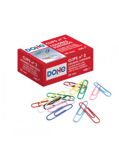 Dohe Clips Metalicos Plastificados - Numero 2 - Colores Surtidos - Resistente y Duradero