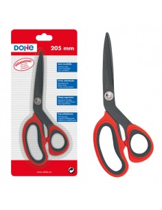 Dohe Tijeras Antiadhesivas de Acero Inoxidable - Puntas Redondeadas - Mango Ergonomico de Plastico y Caucho - Blister