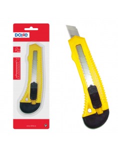 Dohe Cutter Resistente de Plastico - Cuchillas de Acero Tronzables - Sistema de Bloqueo de Cuchilla - Guia de Plastico