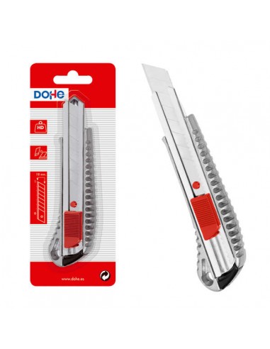 Dohe Cutter de Acero Inoxidable - Cuchillas Tronzables de Acero - Sistema de Bloqueo de Cuchilla - Blister Individual