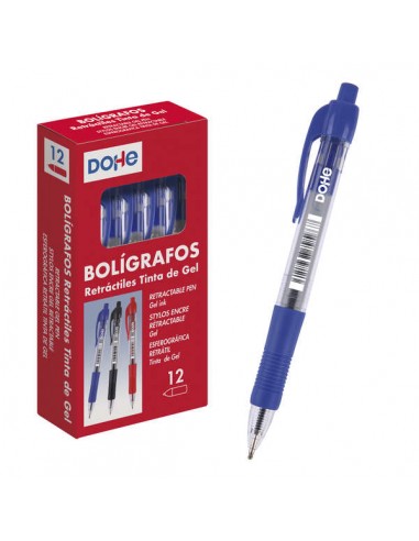 Dohe Boligrafos Retractiles de Tinta de Gel Permanente - Punta Bola de 0.7mm - Trazo de 0.4mm - Resistente al Agua - Cuerpo