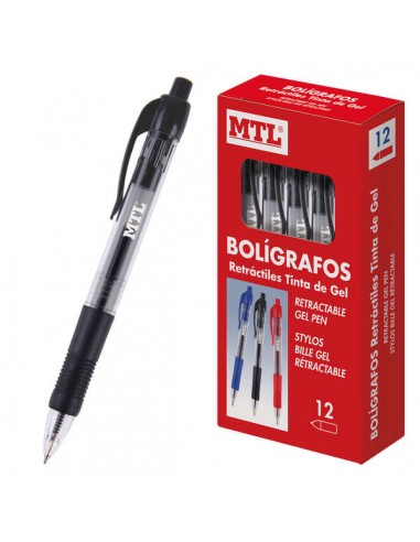 Dohe Boligrafos Retractiles de Tinta de Gel Permanente - Punta de 0.7mm - Trazo de 0.4mm - Resistente al Agua - Cuerpo de