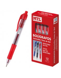 Dohe Boligrafos Retractiles de Tinta de Gel Permanente - Punta Bola de 0.7mm - Resistente al Agua - Cuerpo de Plastico - Grip