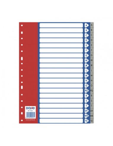 Dohe Separadores para Archivadores y Carpetas de Anillas - 120 Micras - Multitaladro de 16 Perforaciones - Bolsa Autoadhesiva