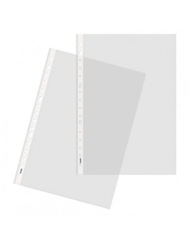 Dohe 100 Fundas Multitaladro en Polipropileno Liso Cristal - 16 Perforaciones