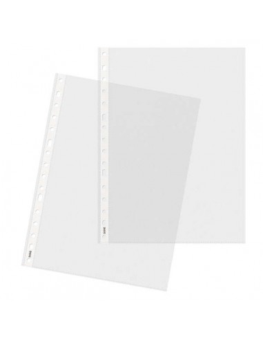 Dohe 100 Fundas Multitaladro con 16 Perforaciones en Polipropileno Liso Cristal - Resistente y Duradero