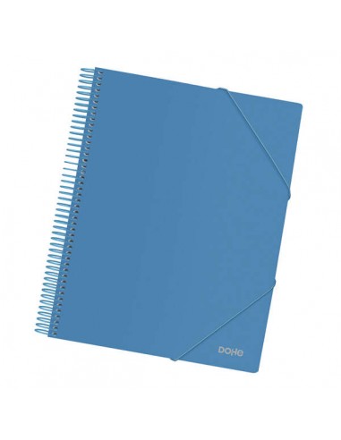 Dohe Carpeta con 30 Fundas Tamaño A4 - Tapa de Polipropileno Opaco 800 Micras - Fundas Transparentes 80 Micras - Espiral de