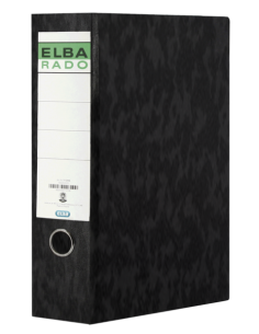 Elba Archivador Palanca Carton Compacto Folio - Lomo 80mm - Resistente Carton Compacto - Color Negro