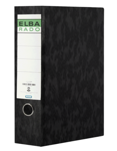 Elba Archivador Palanca Carton Compacto Folio - Lomo 80mm - Resistente Carton Compacto - Color Negro