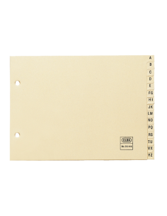 Elba Indice Alfabetico 4-15 Posiciones - Cartulina de 180gr - Color Beige - Organizacion Alfabetica - Resistente y Duradero