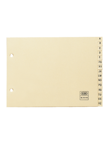 Elba Indice Alfabetico 4-15 Posiciones - Cartulina de 180gr - Color Beige - Organizacion Alfabetica - Resistente y Duradero