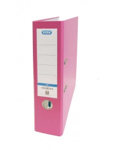 Elba Archivador Palanca Rado Top Folio - Lomo de 80mm - Forrado Exterior de Plastico - Interior de Papel - Color Rosa