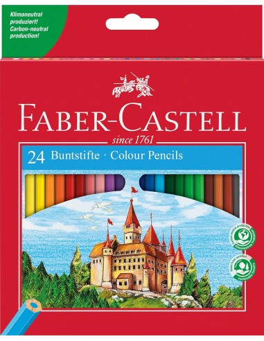 Faber-Castell Classic Colour Pack de 24 Lapices Hexagonales de Colores - Resistencia a la Rotura - Colores Surtidos