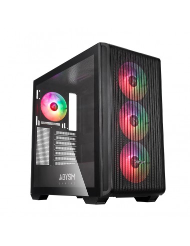 Abysm Danube Kamp BX300 Black Caja Torre ATX-ITX-Micro ATX - Lateral Cristal Templado - 3.5" y 2.5" - USB-A-USB-C y Audio