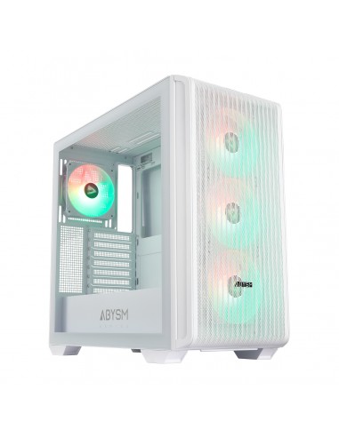 Abysm Danube Kamp BX300 White Caja Torre ATX-ITX-Micro ATX - Lateral Cristal Templado - 3.5" y 2.5" - USB-A-USB-C y Audio