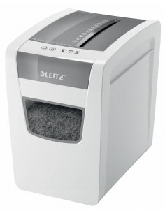 Leitz IQ Destructora de Papel Slim Home Office P4 - Silenciosa y Estilizada - 10 Hojas - Papelera 23L - Corte Confeti - Nivel
