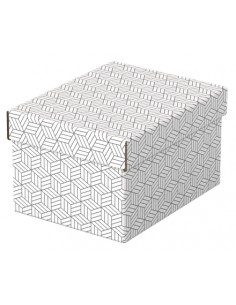 Esselte Pack de 3 Cajas Pequeñas de Almacenamiento con Tapa 200x150x255mm - Carton 100-Reciclado y Reciclable - Diseño