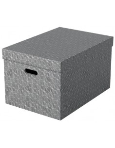 Esselte Pack de 3 Cajas Grandes de Almacenamiento con Tapa 355x305x510mm - Carton 100-Reciclado y Reciclable - Asas