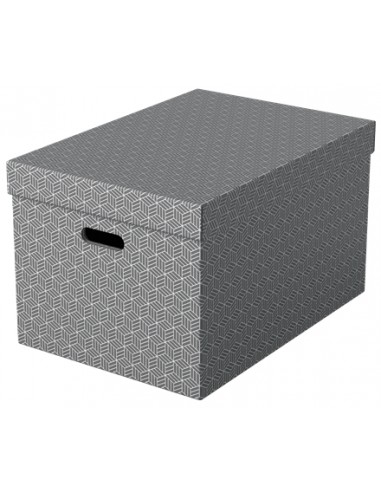 Esselte Pack de 3 Cajas Grandes de Almacenamiento con Tapa 355x305x510mm - Carton 100-Reciclado y Reciclable - Asas