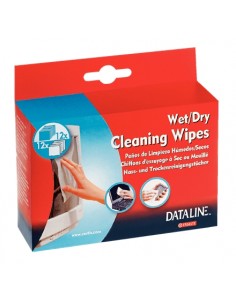 Esselte Pack de 12 Toallitas Secas y 12 Toallitas Humedas para Pantallas - Envasadas en Sobres - Eliminan el Polvo