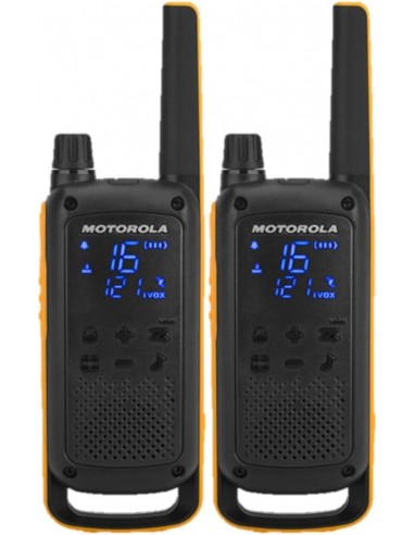 Motorola TLKR T82 Extreme Pack 2 Walkie Talkies - 16 Canales PMR446 y 121 Codigos - Alcance de hasta 10km en Campo Abierto -